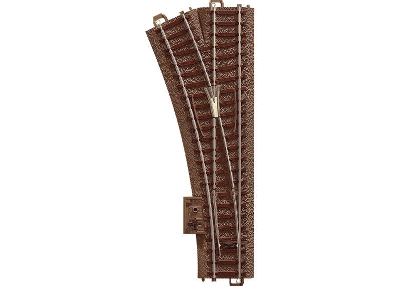 Trix H0 Left Turnout Length 188.3 mm / 7-3/8" / Curve 24.3° / Radius 437.5 mm / 17-1/4" (R2)