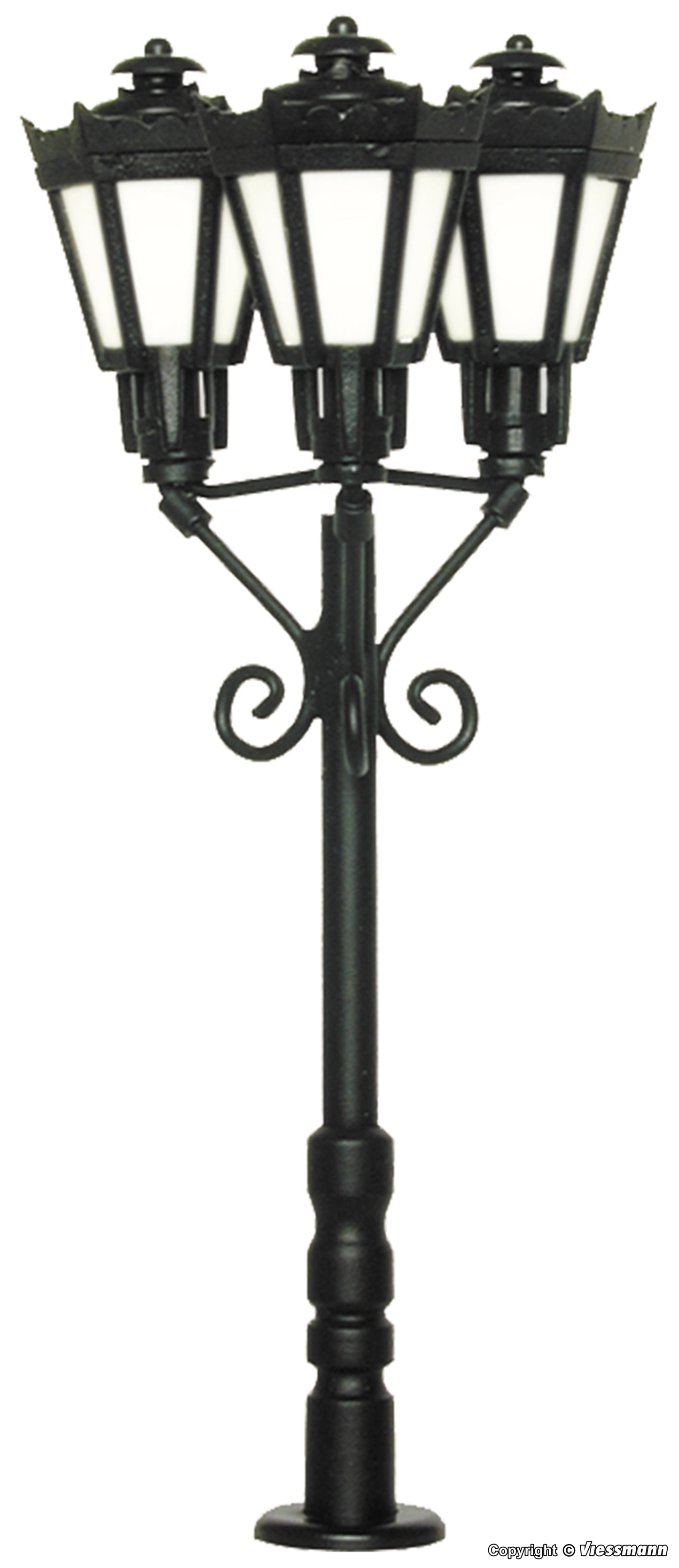 Park Lamp Triple, Black, 3 LEDs Warm-White
