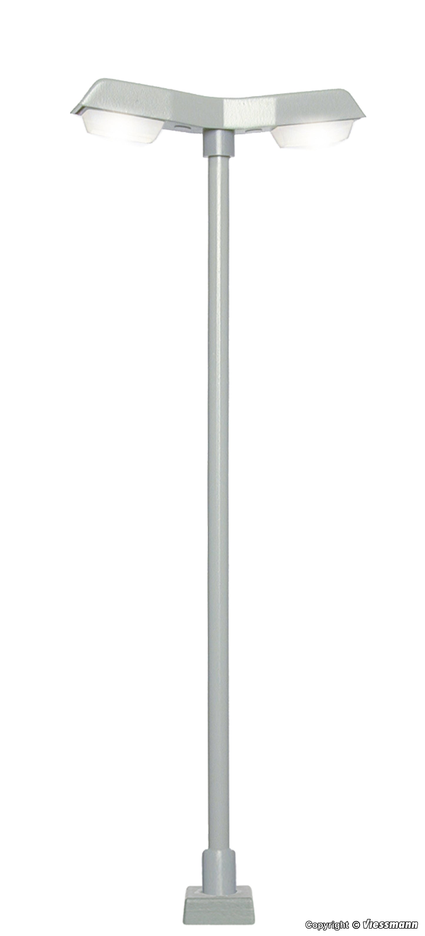 Modern Double Street Light with Plug-in with Socket, 2 LEDs White