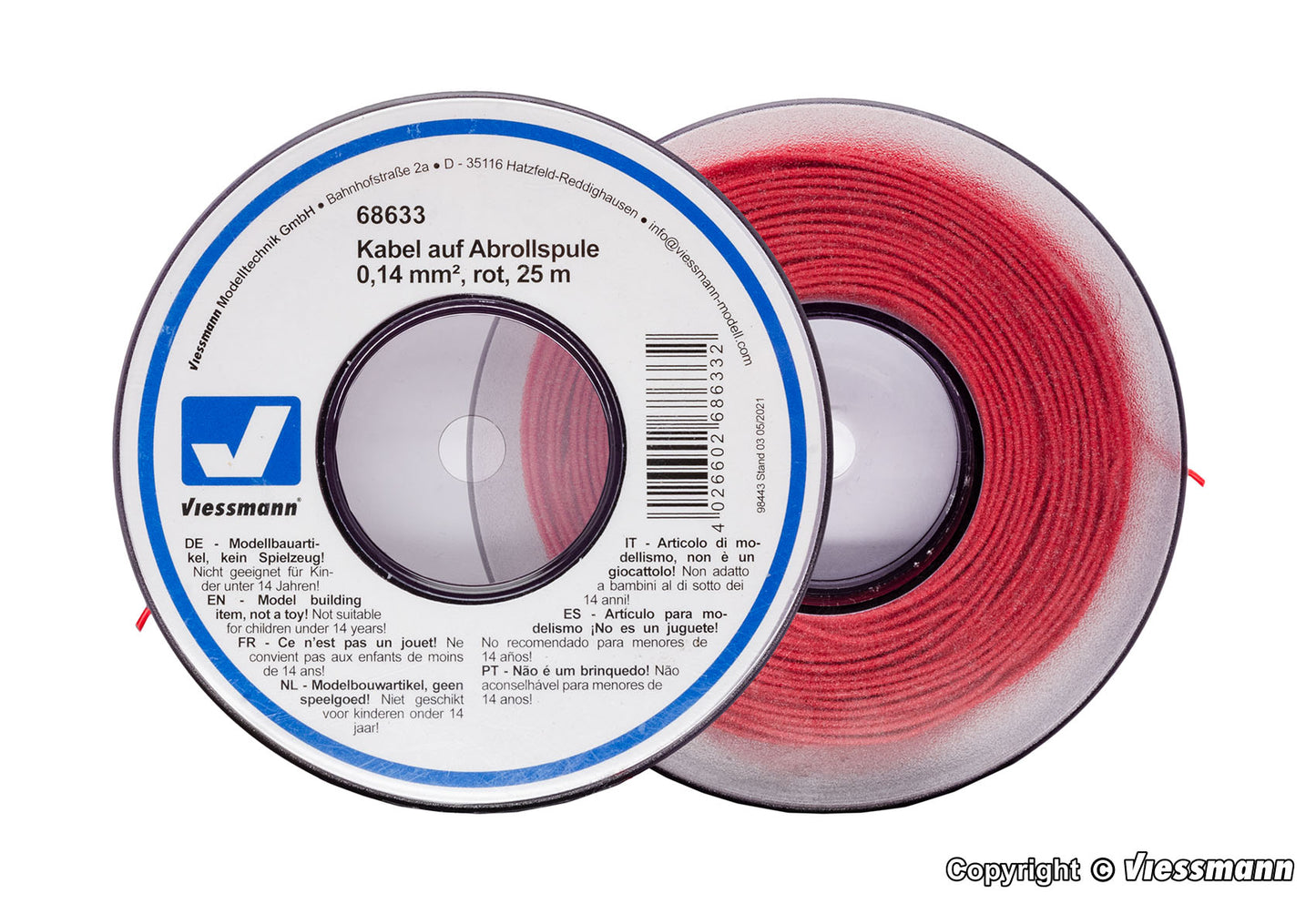Wire 0.14 mm., Red, 25 m