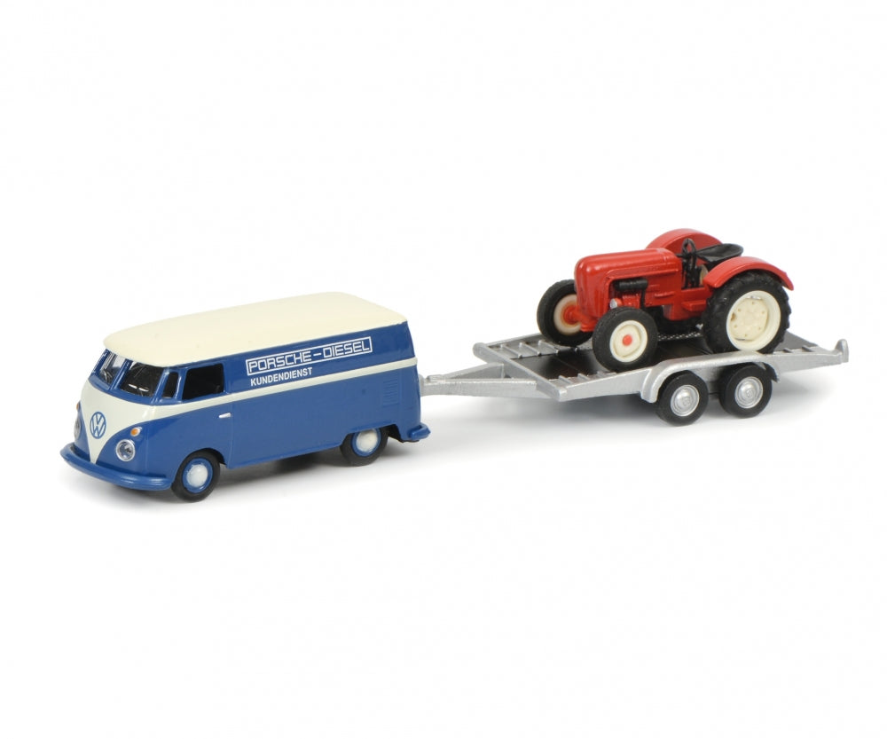 VW T1c Van with Trailer and Porsche Tractor