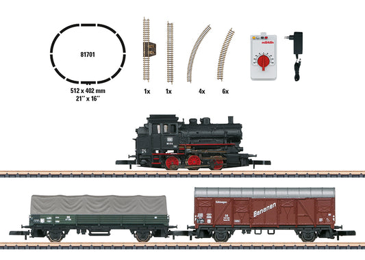 "Freight Train" Starter Set with a Class 89 Steam Locomotive, and Oval of Track, a Locomotive Controller, and a Power Supply