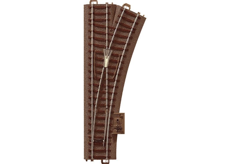 Trix H0 Right Turnout Length 188.3 mm / 7-3/8" / Curve 24.3° / Radius 437.5 mm / 17-1/4" (R2)