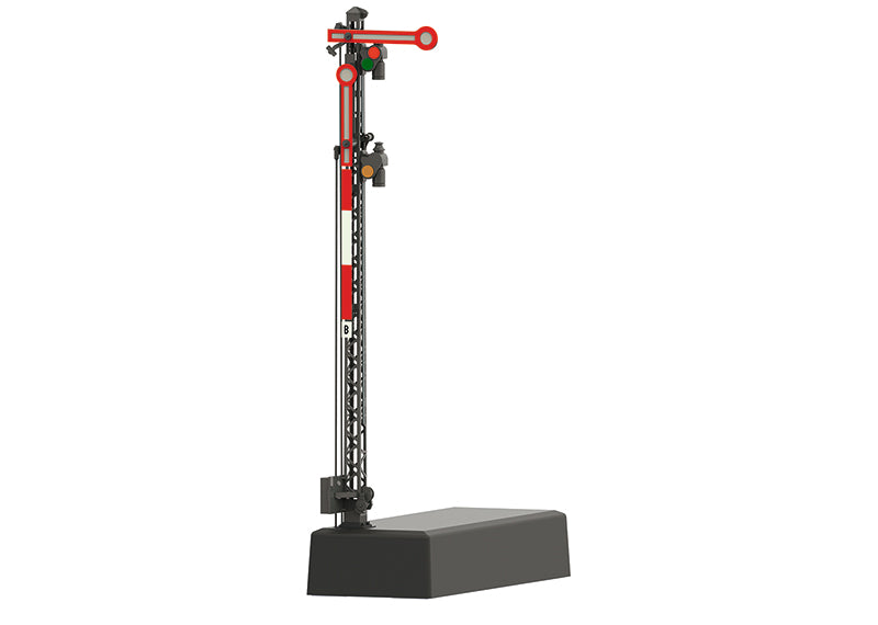 "Hp 0 / Hp 1 / Hp 2" Home Signal with a Lattice Mast (Double Semaphore)