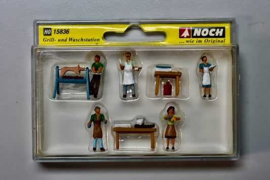 Grill and Washstation with Workers