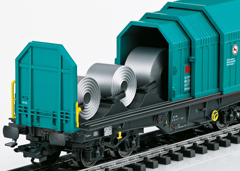 Type Shimmns Flat Car Set with Telescoping Covers