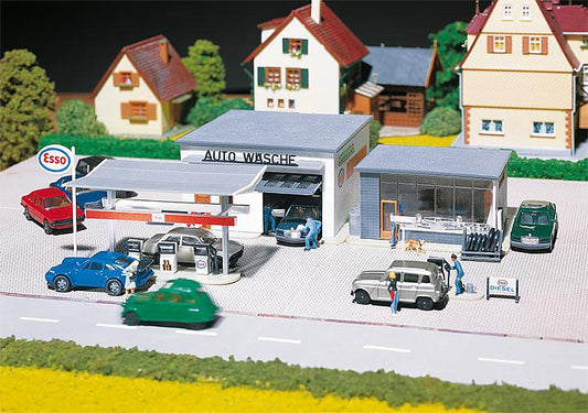 Gas Station with Car Wash Building Kit