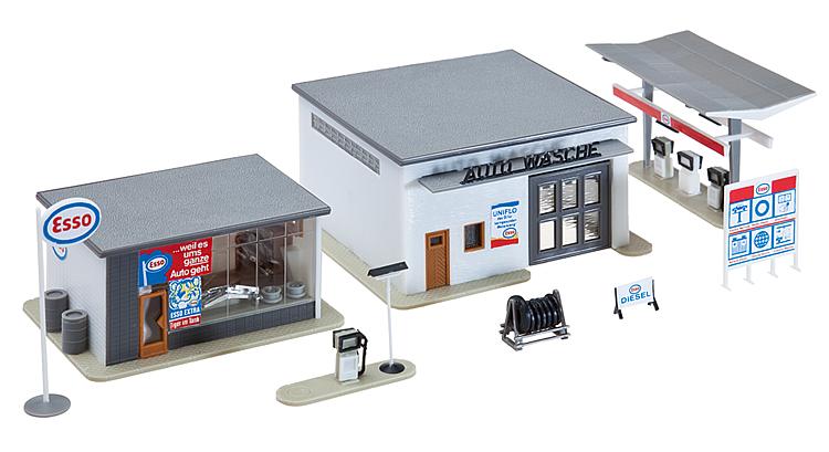 Gas Station with Car Wash Building Kit