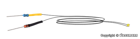 White LED with soldered cables, 5 pieces