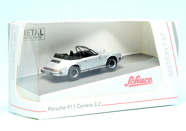 Porsche 911 Carrera 3.2 Convertible (Top Down) Grey 1:87