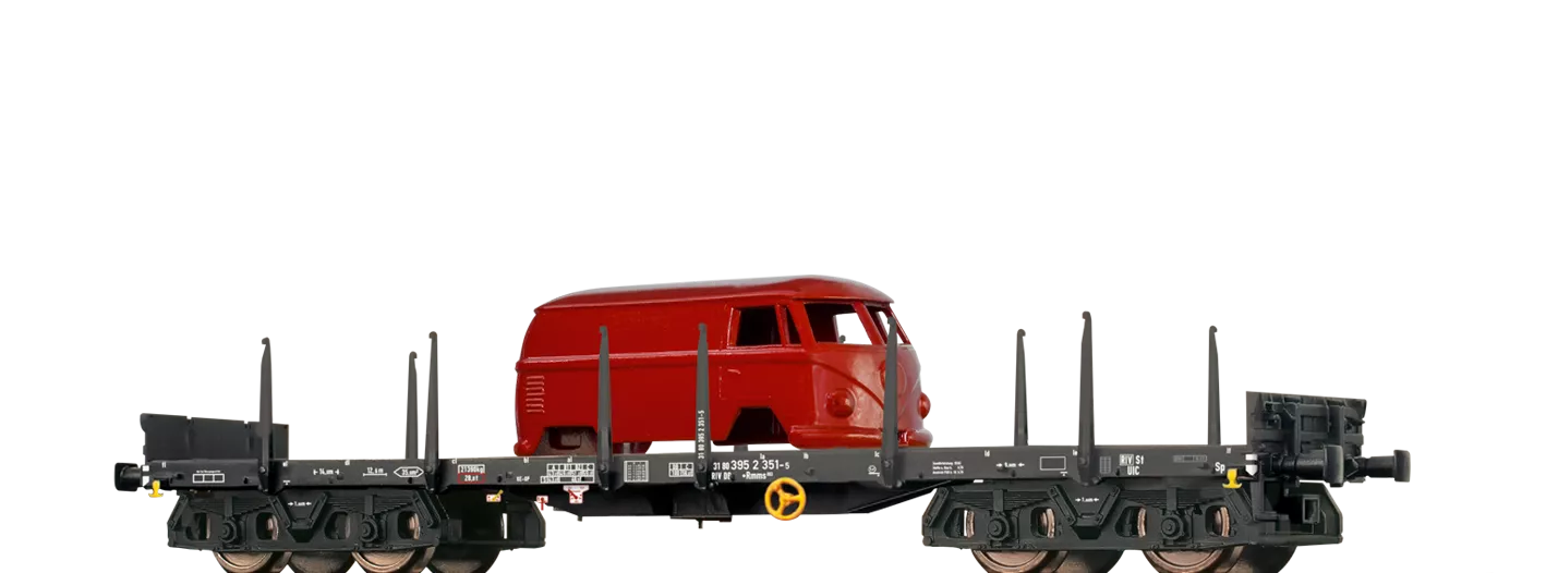 Flat Wagon Rmms 663 DB, with load "Housing Motor Draisine"