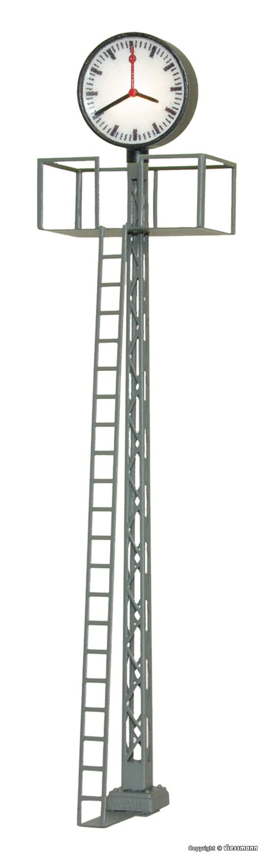 Lit Platform Clock on Lattice Mast, LED White, Height: 7 cm