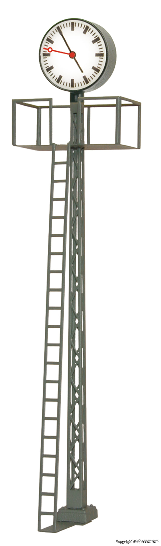 Lit Platform Clock on Lattice Mast, LED White, Height: 110 mm