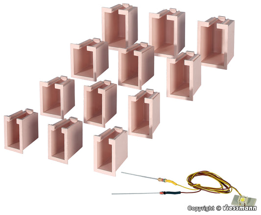 House Illumination Starter Set, 12 Boxes, 4 Different Sizes, 1 LED White