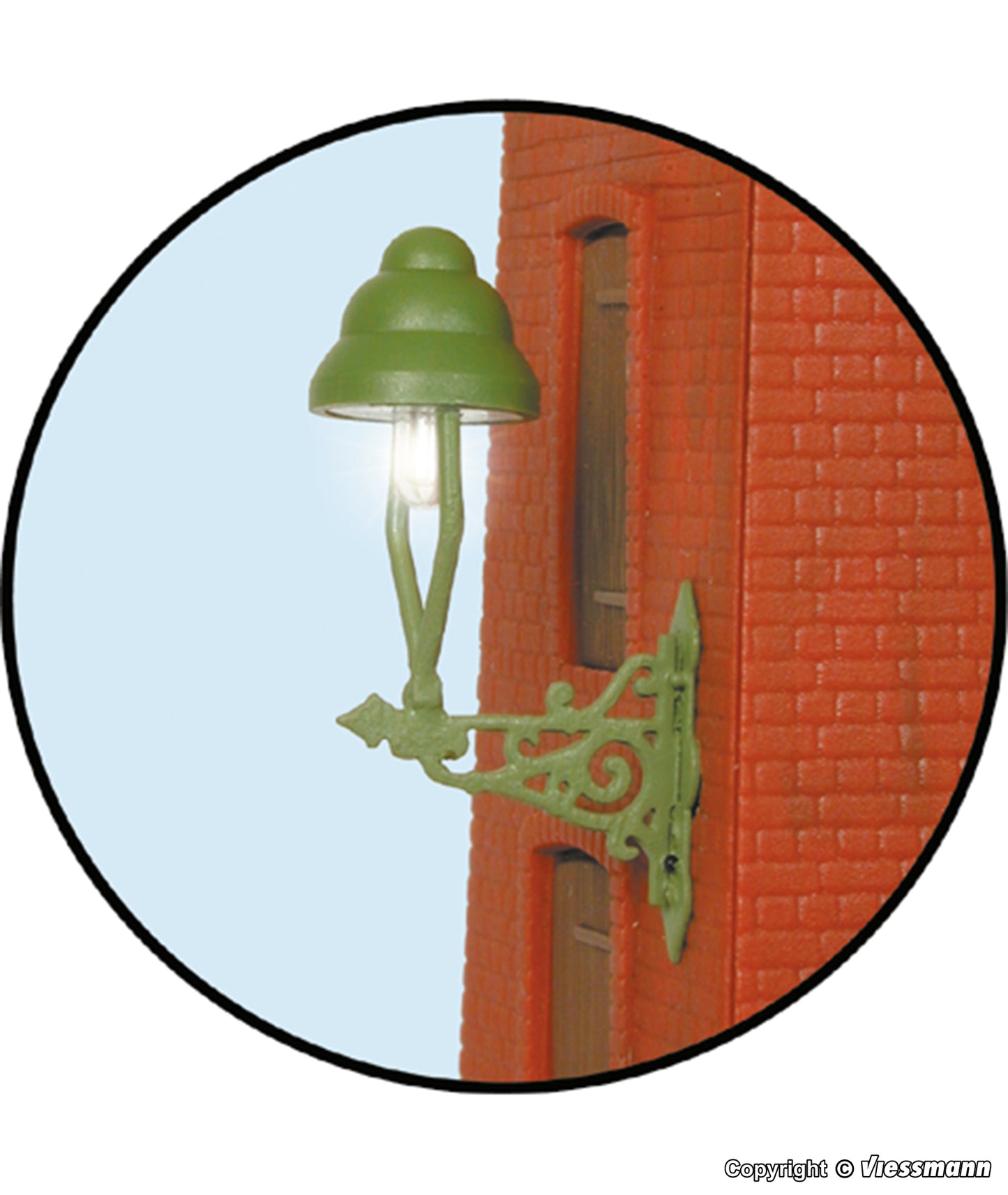 Gas Wall Lamp Green, LED Warm-White