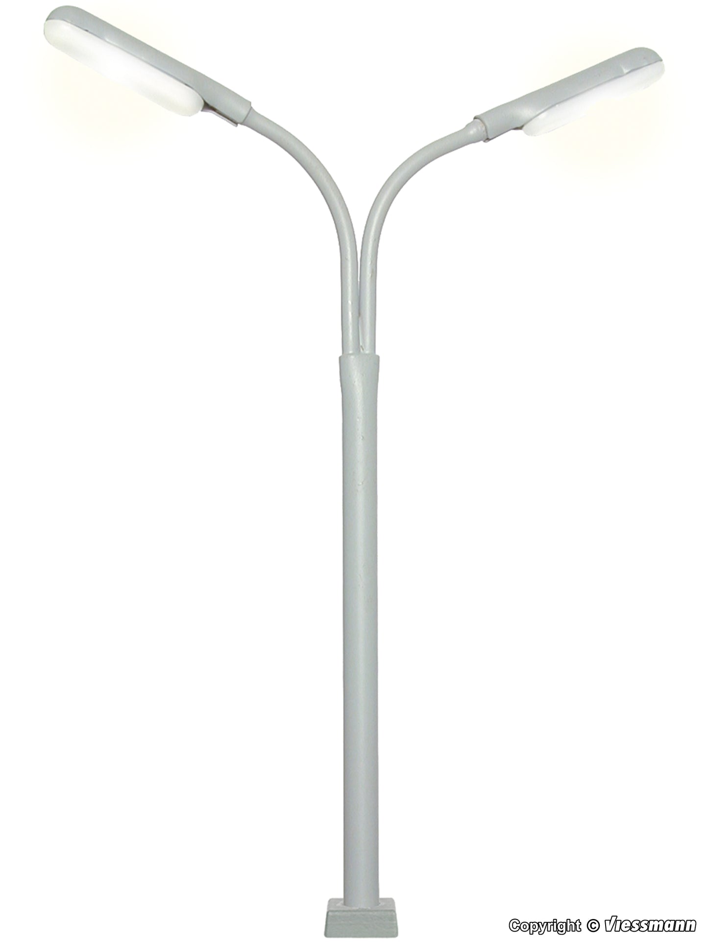 Whip Street Light Double with Plug-in Socket, 2 LEDs White