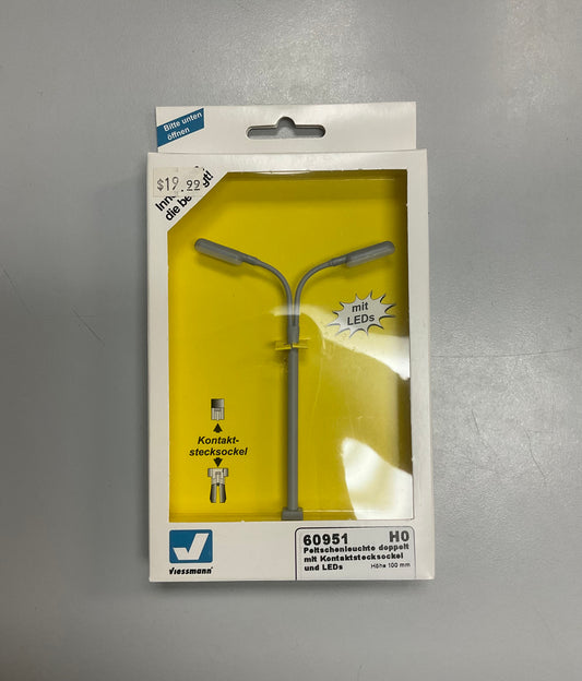 Whip Street Light Double with Plug-in Socket, 2 LEDs White