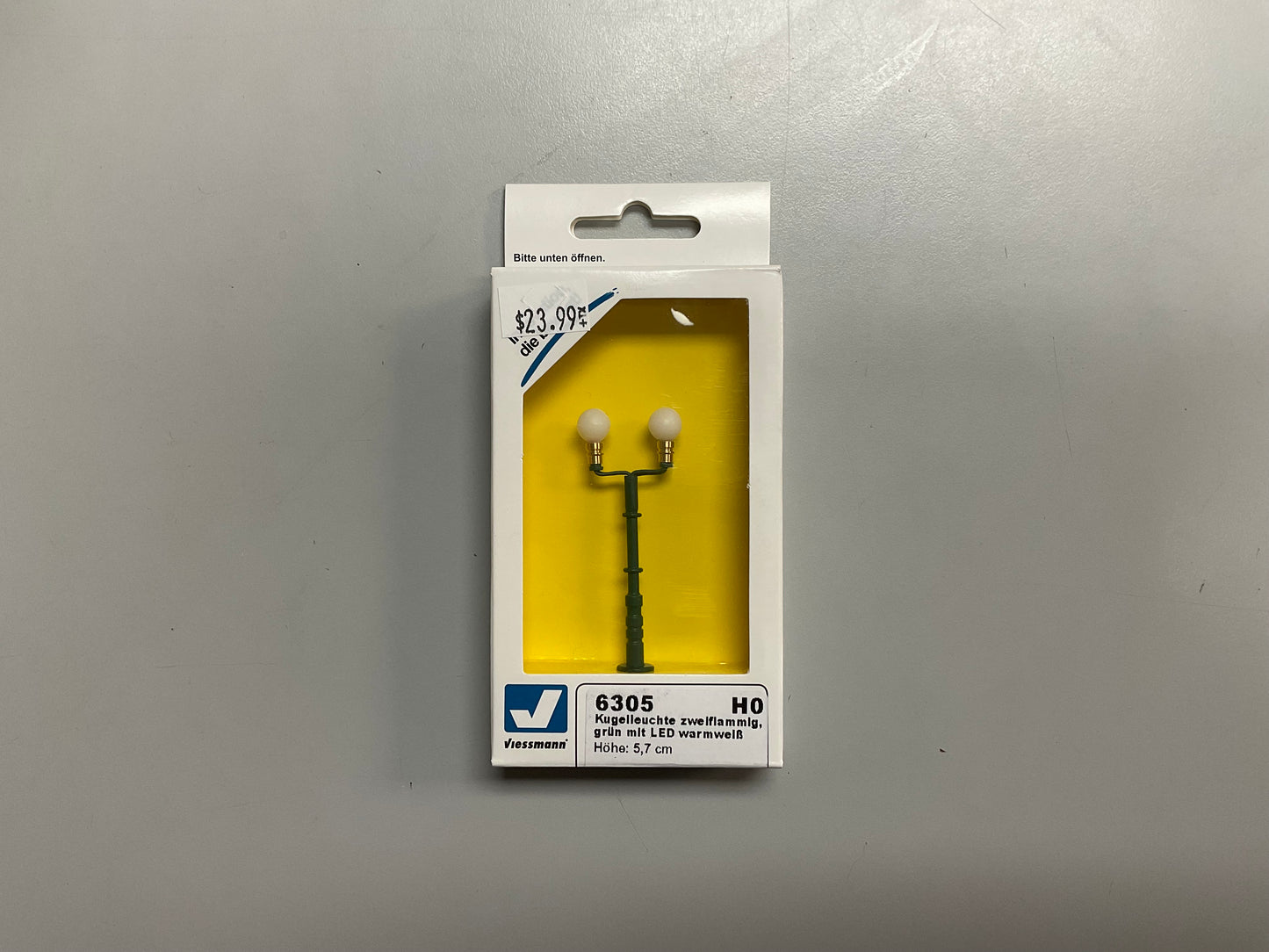 Green Double Bowl Light, 2 LEDs Warm-White