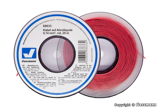 Wire 0.14 mm., Red, 25 m