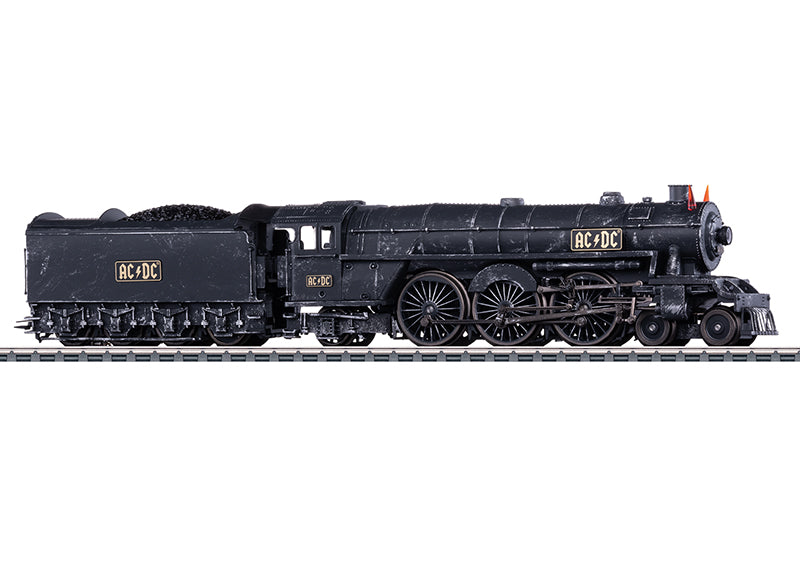 AC/DC "Black Ice" Steam Locomotive with a Tender