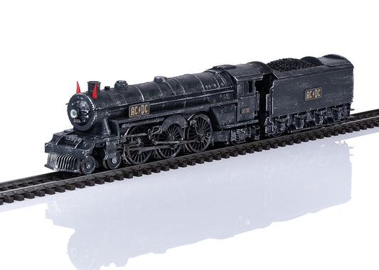 AC/DC "Black Ice" Steam Locomotive with a Tender
