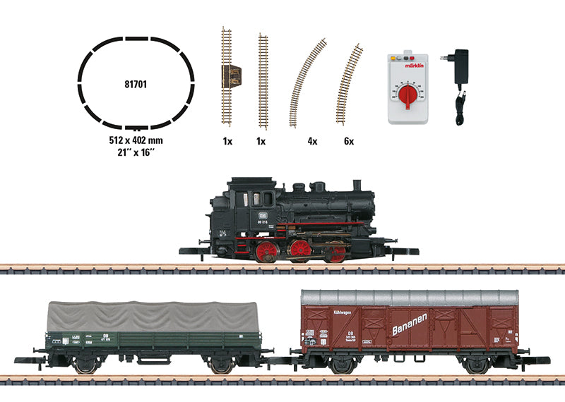 "Freight Train" Starter Set with a Class 89 Steam Locomotive, and Oval of Track, a Locomotive Controller, and a Power Supply